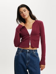 Vermelho - Cotton On Everfine Double Zip-Up Hoodie - Imagem 1 de 4