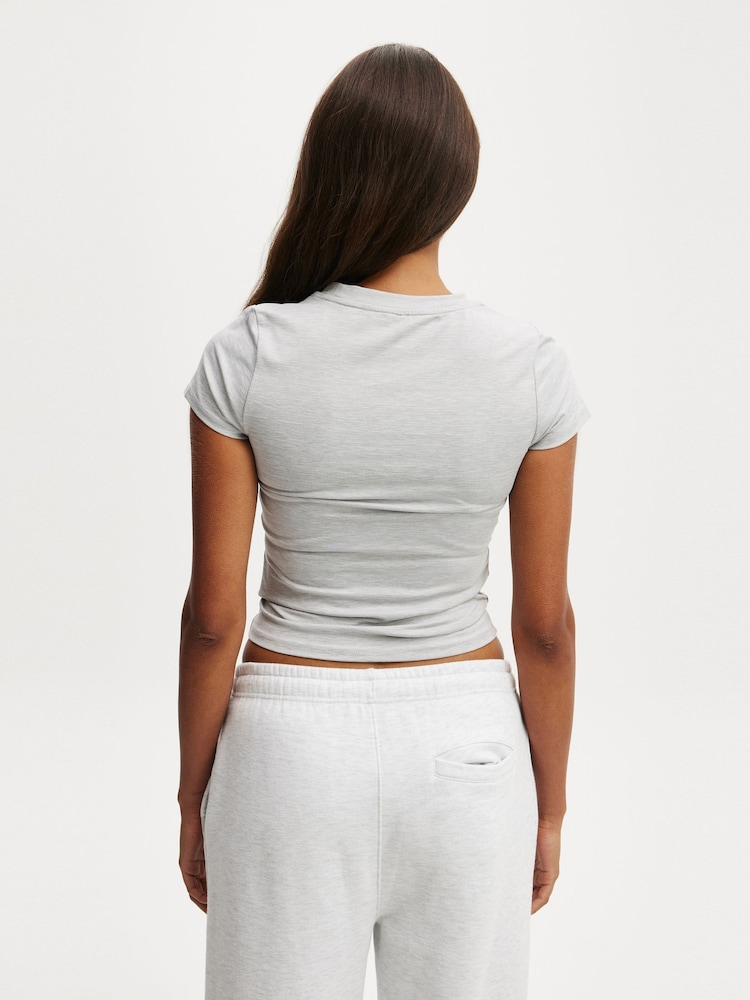 Cotton On Grey Ultra Soft Fitted T-Shirt - Image 2 of 4 Cotton On Grey Ultra Soft Fitted T-Shirt - Image 2 of 4