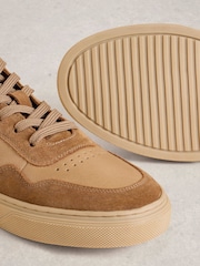 White Stuff Brown Les Leather Lace Up Sneakers - Image 4 of 4