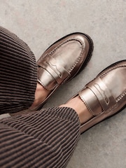 White Stuff Metallic Laura Chunky Loafers - Image 4 of 5