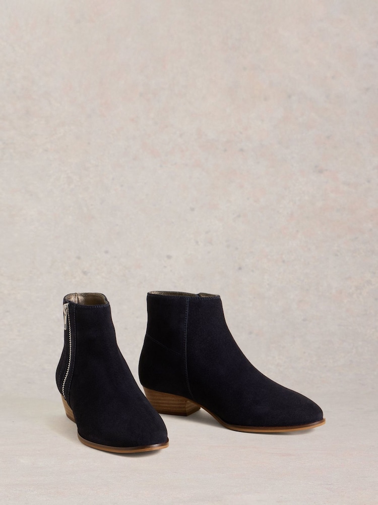 White Stuff Blue Zoe Zip Ankle Boots - Image 2 of 4