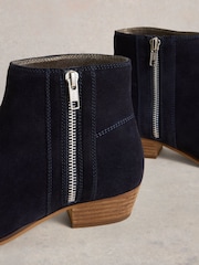 White Stuff Blue Zoe Zip Ankle Boots - Image 4 of 4