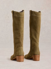 White Stuff Green Izzy Suede Knee High Boots - Image 3 of 4