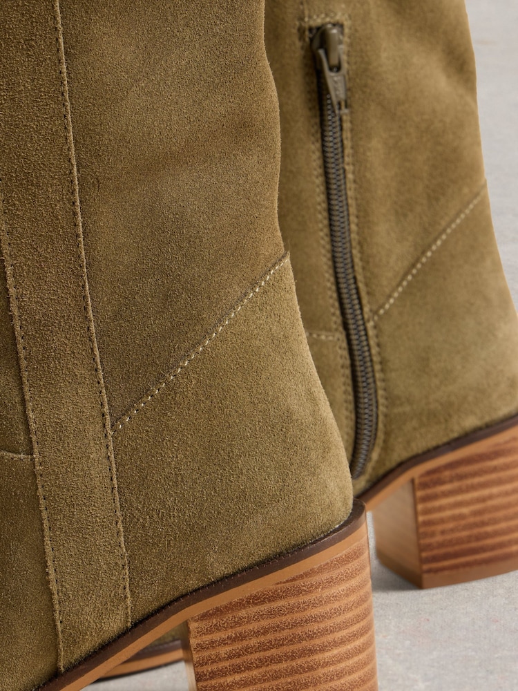 White Stuff Green Izzy Suede Knee High Boots - Image 4 of 4