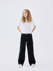 Name It Black Wide Leg Cargo Trousers - Image 1 of 6