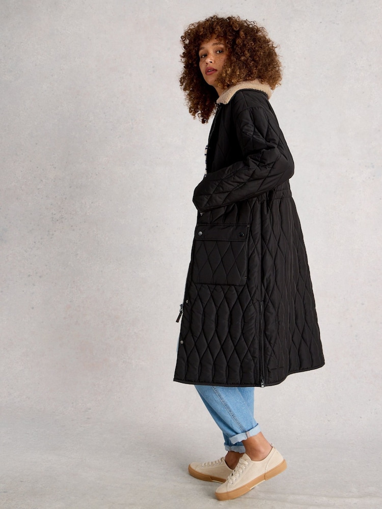 White Stuff Black Nolan Quilted Coat - Image 2 of 6 White Stuff Black Nolan Quilted Coat - Image 2 of 6