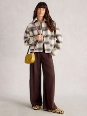White Stuff Blue Alexa Check Wool Blend Jacket - Image 1 of 6