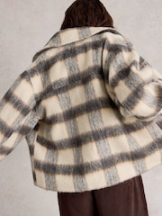 White Stuff Blue Alexa Check Wool Blend Jacket - Image 2 of 6