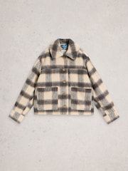 White Stuff Blue Alexa Check Wool Blend Jacket - Image 5 of 6