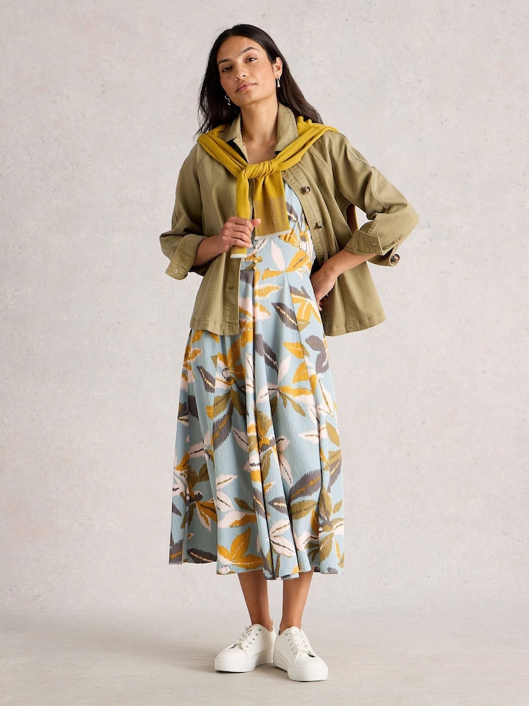 White Stuff Blue Hazel Bias Cut Dress - Image 1 of 6