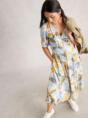 White Stuff Blue Hazel Bias Cut Dress - Image 2 of 6