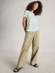 White Stuff Blue Abbie Mix T-Shirt - Image 1 of 6