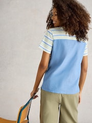 White Stuff Blue Abbie Mix T-Shirt - Image 2 of 6