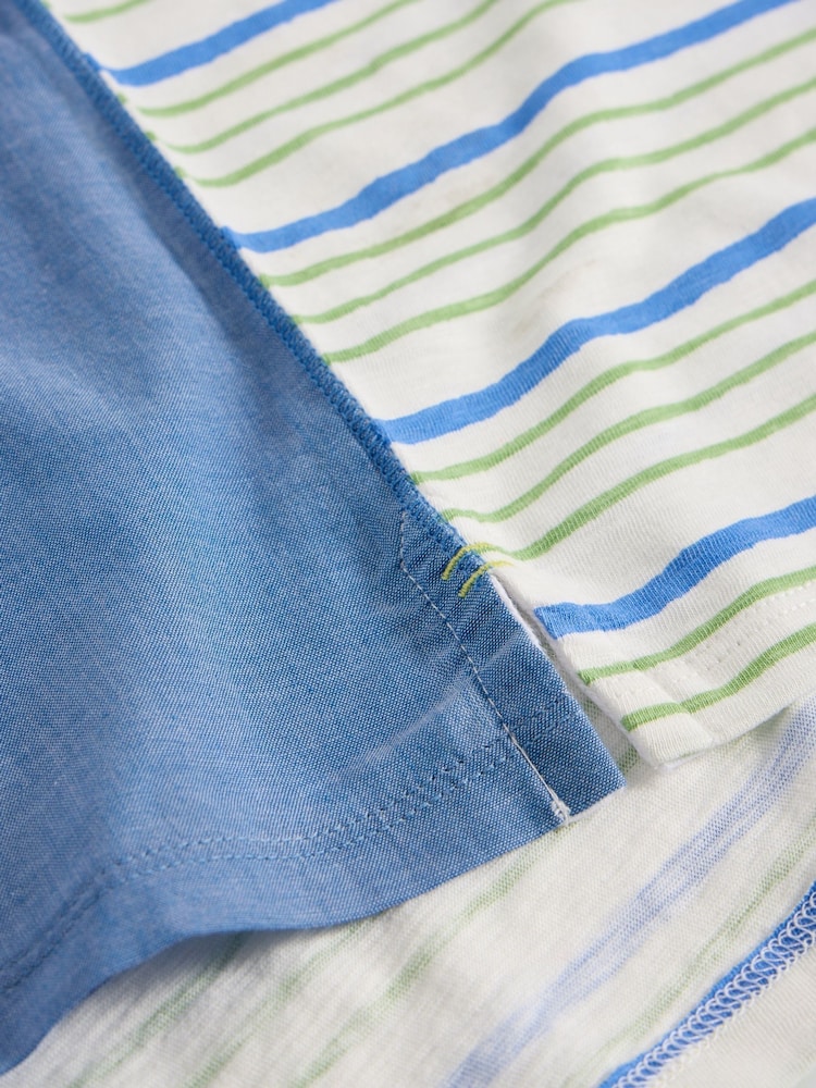 White Stuff Blue Abbie Mix T-Shirt - Image 6 of 6