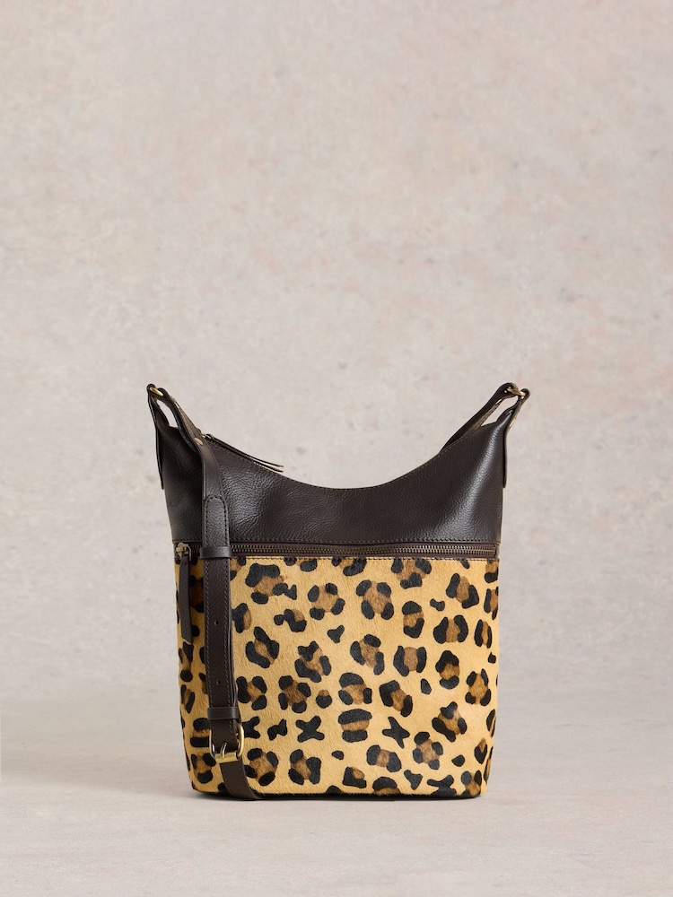 White Stuff Brown Fern Leather Cross-Body Bag - Image 1 of 5