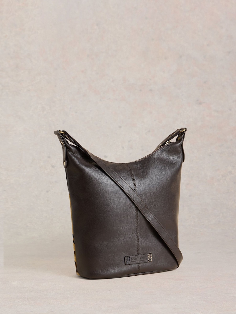 White Stuff Brown Fern Leather Cross-Body Bag - Image 2 of 5