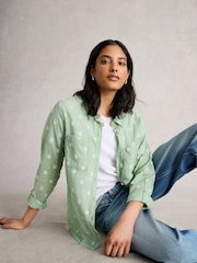 White Stuff Green Sophie Cotton Shirt - Image 2 of 5