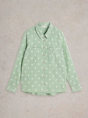 White Stuff Green Sophie Cotton Shirt - Image 4 of 5