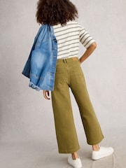 White Stuff Green Tia Wide Leg Crop Jeans - Image 2 of 6