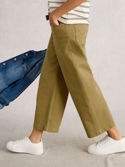 White Stuff Green Tia Wide Leg Crop Jeans - Image 3 of 6