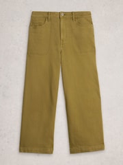 White Stuff Green Tia Wide Leg Crop Jeans - Image 5 of 6