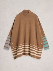 White Stuff Natural Side Slit Thrown On Poncho - Image 5 of 6