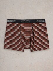 White Stuff Red Hove Stripe and Plain Boxers 2 Pack - Image 2 of 3