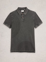 White Stuff Black Utility Polo Shirt - Image 1 of 2