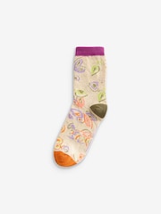 Dunkellila - White Stuff – Socken im 3er-Pack mit geometrischem Muster und Fahrradmotiv - Bild 5 von 6