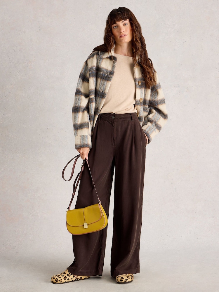 White Stuff Brown Sasha Wide Leg Trousers - Image 1 of 6