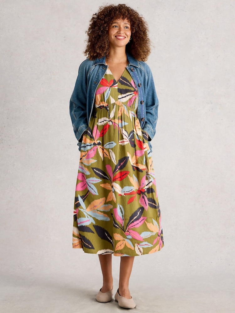 White Stuff Green Lucy Midi Dress - Image 1 of 6
