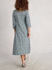 White Stuff Blue Rua Jersey Shirt Dress - Image 2 of 6