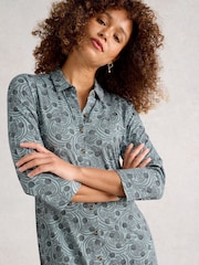White Stuff Blue Rua Jersey Shirt Dress - Image 3 of 6