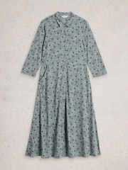 White Stuff Blue Rua Jersey Shirt Dress - Image 5 of 6