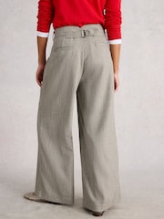 White Stuff Grey Sasha Wide Leg Tweedy Trousers - Image 2 of 6
