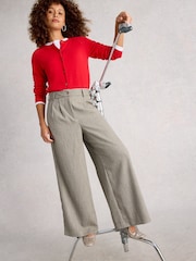 White Stuff Grey Sasha Wide Leg Tweedy Trousers - Image 3 of 6