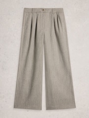 White Stuff Grey Sasha Wide Leg Tweedy Trousers - Image 5 of 6