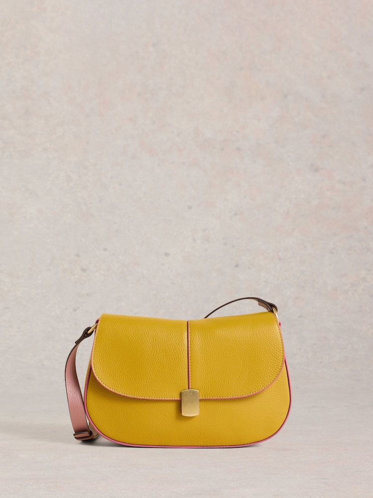 White Stuff Yellow Silvy Lock Cross-Body Bag - Image 1 of 5