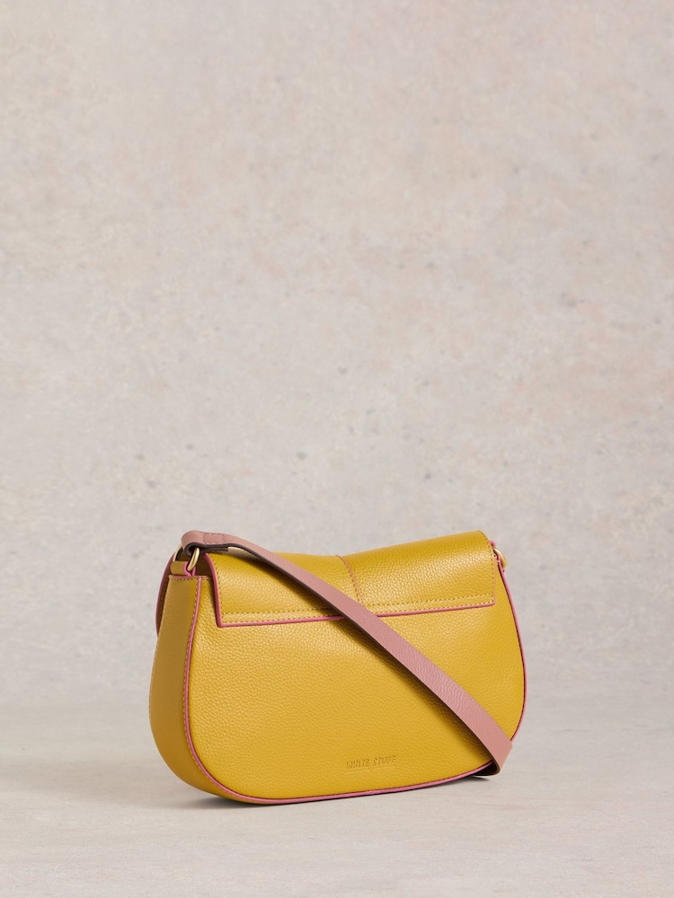White Stuff Yellow Silvy Lock Cross-Body Bag - Image 2 of 5