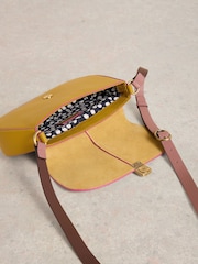 White Stuff Yellow Silvy Lock Cross-Body Bag - Image 4 of 5