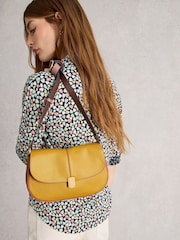 White Stuff Yellow Silvy Lock Cross-Body Bag - Image 5 of 5