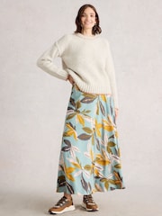 White Stuff Blue Hope Bias Cut Maxi Skirt - Image 3 of 7