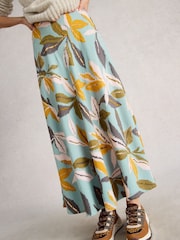 White Stuff Blue Hope Bias Cut Maxi Skirt - Image 5 of 7