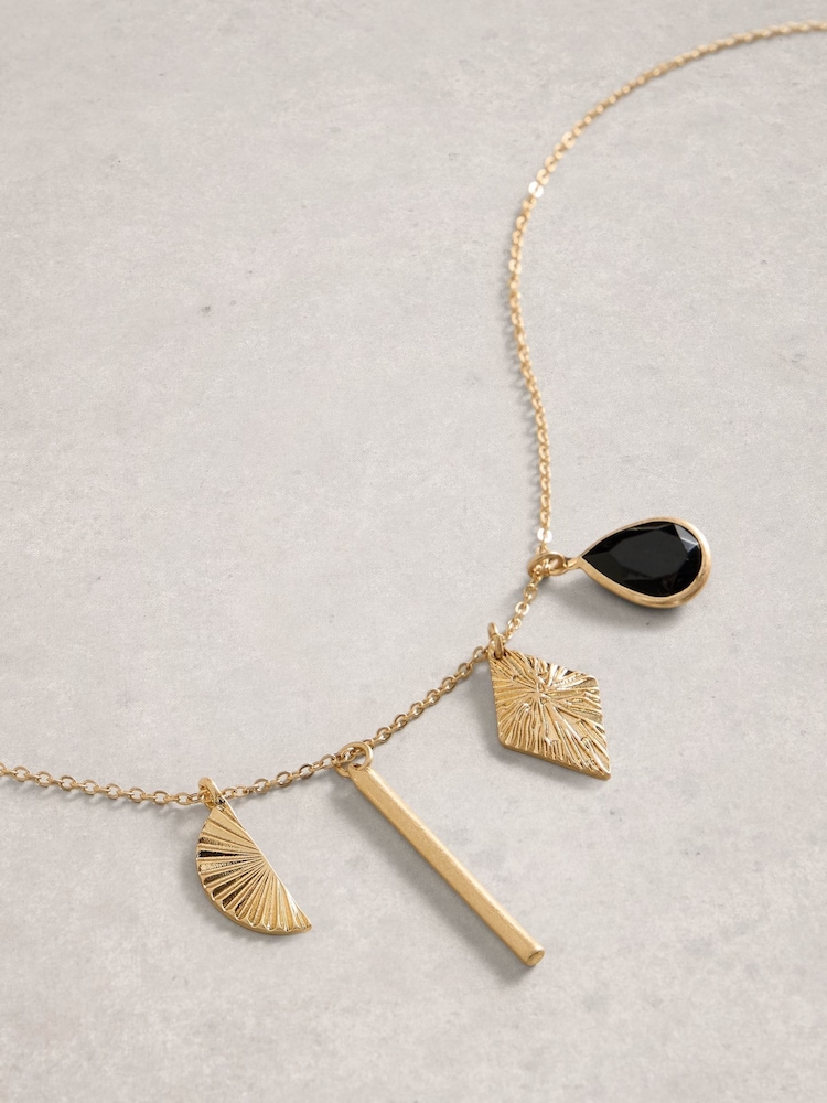 White Stuff Gold Multi Cluster Necklace - Image 2 of 2