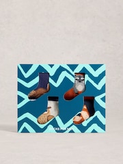 White Stuff Blue Woodland Ankle Socks 4 Pack - Image 2 of 4