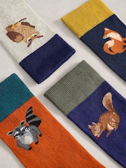 White Stuff Blue Woodland Ankle Socks 4 Pack - Image 4 of 4
