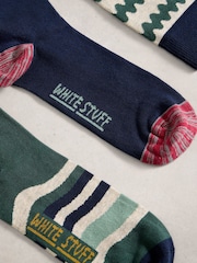 White Stuff Green 3PK Pattern Ankle Socks - Image 2 of 2