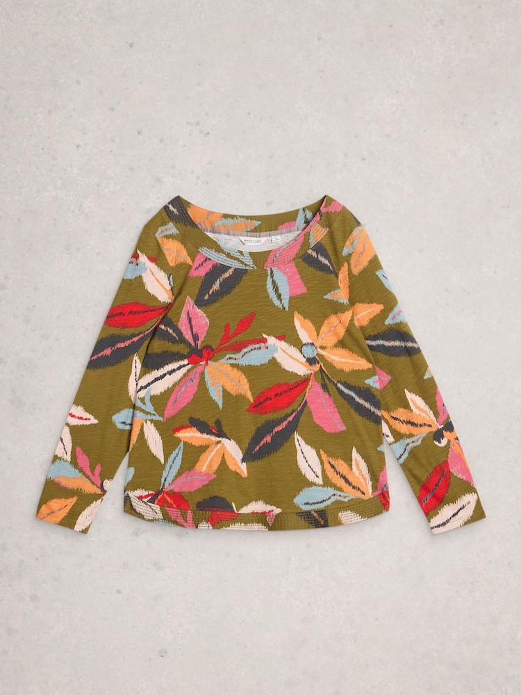 Verde - White Stuff Weaver Long Sleeve T-Shirt - Imagem 1 de 2