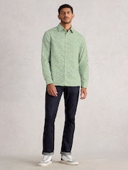 White Stuff Green Finsbury Batik Print Shirt - Image 1 of 6