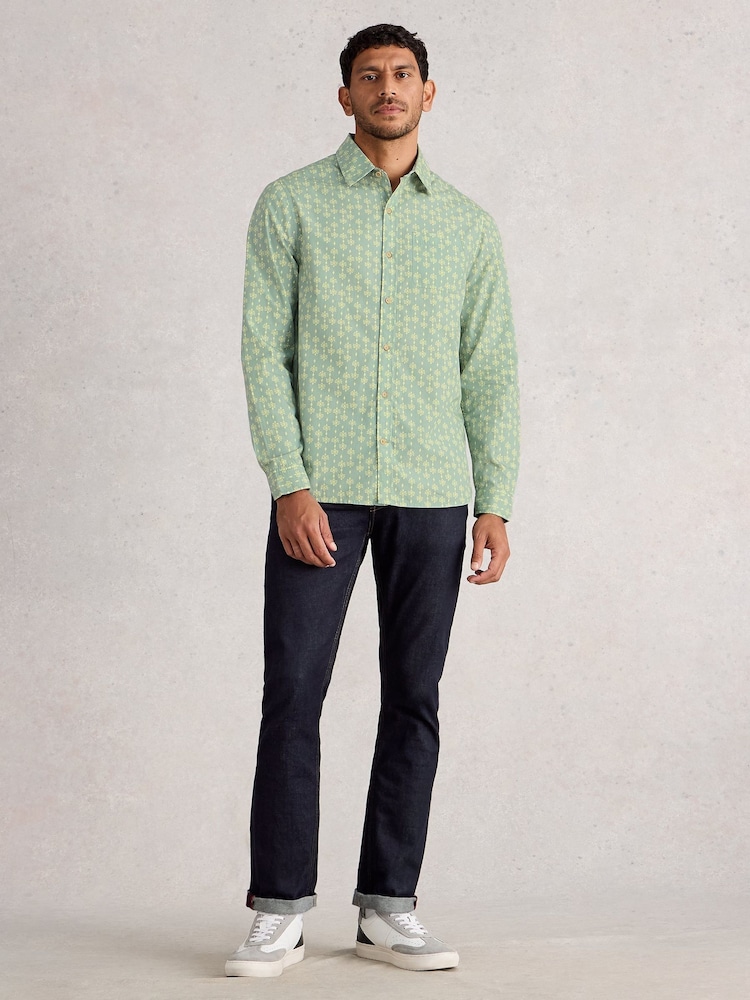 White Stuff Green Finsbury Batik Print Shirt - Image 1 of 6